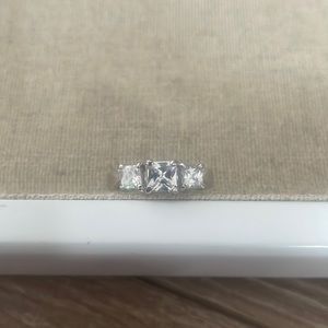 Silver plated cubic zirconia ring